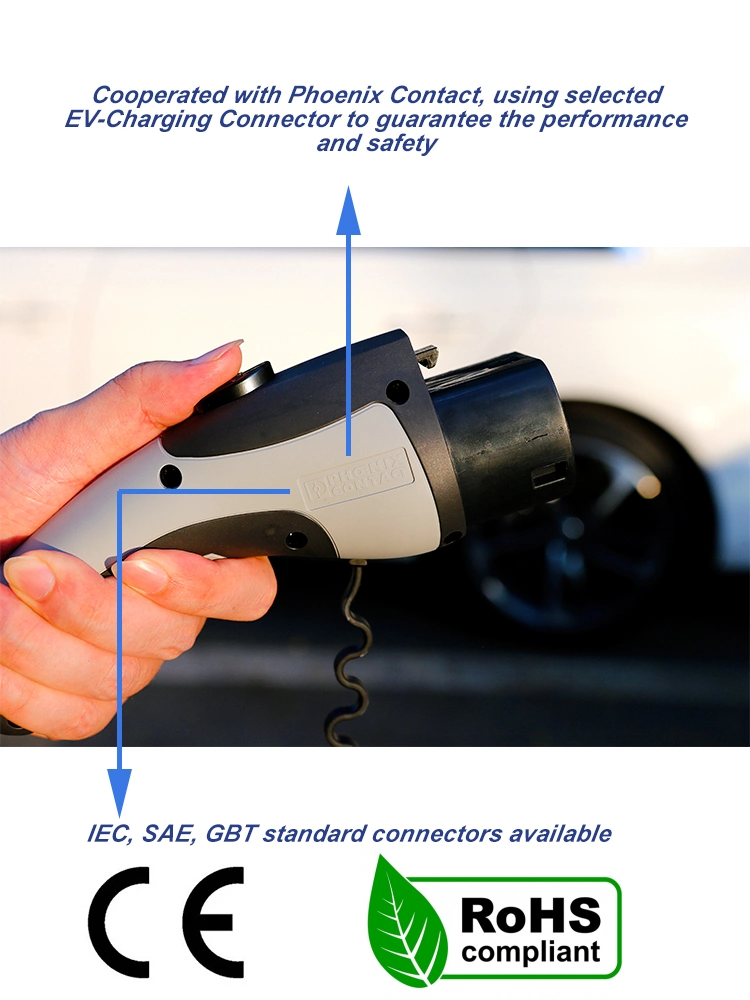 Wall-Mounted 7kw 11kw 22kw EV Charger, Plug Can Be Type 1/Type 2, Support for Setting Charging Duration and Current Size on Mobile Phones