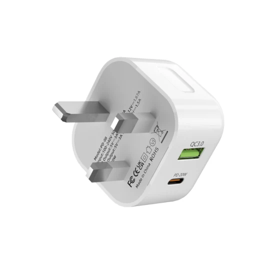 Cabezal de carga certificado CE Ukca QC3.0+20W Pd Carga rápida