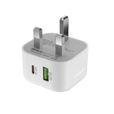 Cabezal de carga de 2 puertos USB tipo C de alta calidad de 20 W con soporte CE Ukca OEM ODM